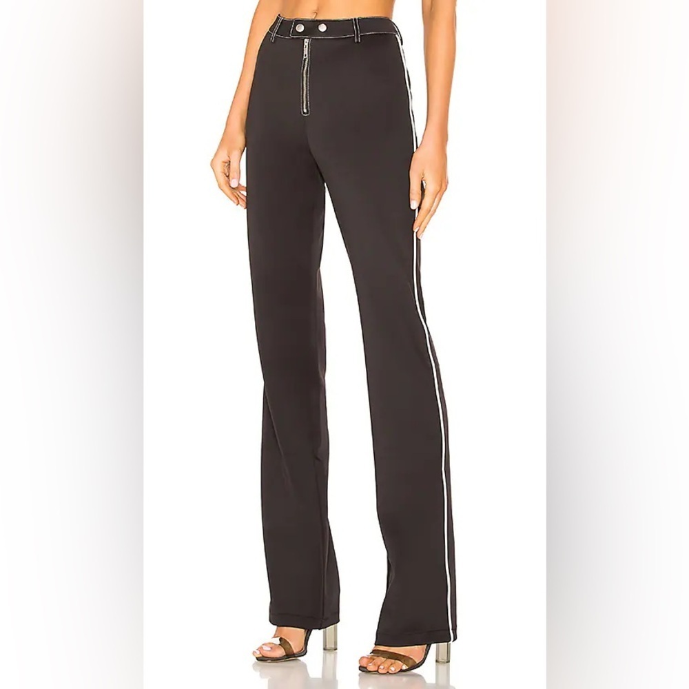 I.AM.GIA Slater Pants Black White Side Stripe High Rise Flare M ASO Kylie Jenner - Picture 4 of 10